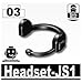 Headset 3 Pack in Black - Custom Minifigure Piece
