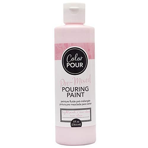 American Crafts Color Pour Art Pre-Mixed Pouring Paint - 8oz Bottle, Light Pink - Painting and Scrapbooking Supplies