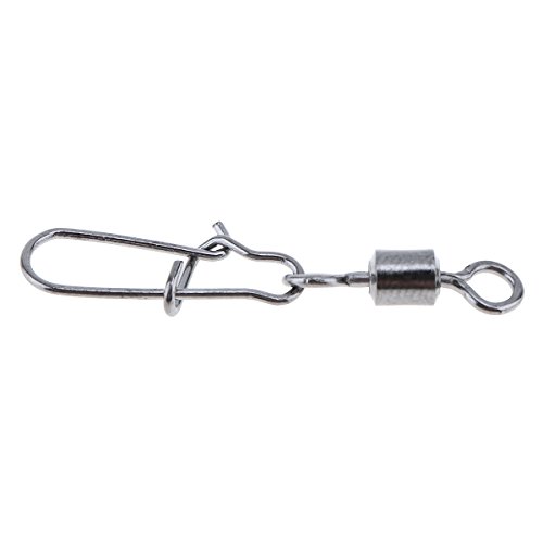 Origlam 96 pcs Pêche Rouler Roulement Pivotant Laiton Corps Pivotant, La Pêche Pivotant Rolling Barrel Connecteur Pivotant, Solide Anneaux Mer émerillons Connecteur Anneaux Interlock Snap