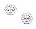 Tory Burch Hex-Logo Stud Earrings Silver With Dust Cover