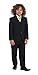 Gioberti Boy's Formal 3 Piece Suit Set, Black, Size 14
