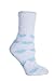 MinxNY - 2 Pair Pack of Kissables Lavender Infused Chenille Slipper Socks-Blue and White with Blue Hearts, One Size Fits Most