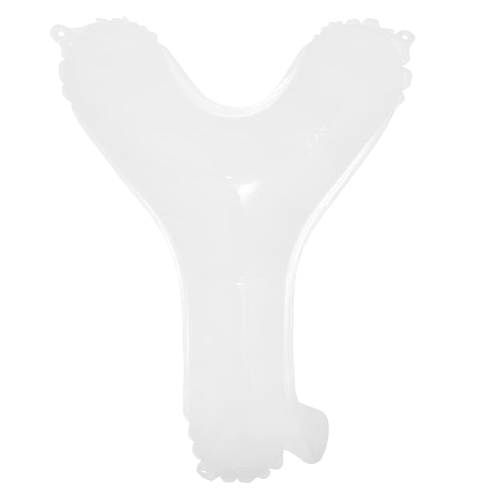 Photo 1 of 16 inch White Alphabet Letter and Number Balloons Set Package, Aluminum Hanging Foil Film Banner Mylar Balloon for Birthday Party Decoration Custom Word (A-Z, 0-9) (16 inch White Y)
