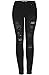 BodiLove Women's Stretchy 5 Pocket Skinny Distressed Denim Jeans