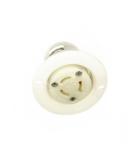 Leviton 20 Amp, 125/250 Volt, Locking Plug, Industrial Grade, Non-Grounding, 9965-C, Black-White - Foto 2