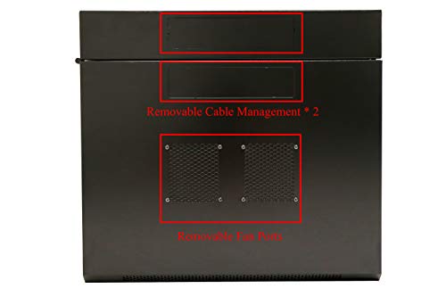 AEONS 9U Professional Wall Mount Server Cabinet Enclosure Double Section Hinged Swing Out 19-Inch Server Network Rack with Locking Glass Door Black (Fully Assembled)