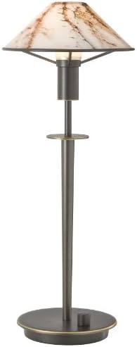 Holtkoetter 6514 HBOB MRB Lighting for The Aging Eye Halogen Table Lamp, Hand-Brushed Old Bronze with Marble Glass