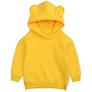 Unisex fleece hoodie voor kinderen met berenoren voor baby jongens meisjes effen kleur sweatshirt hoodie peuter warme…