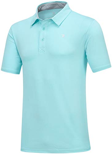 JINSHI Men's Short Tee Jogger Outdoor Recreation Golf Sports Polo Shirts Activewear Tank 3Pack Size M (Green,Red,Purple) - Thumbnail 2