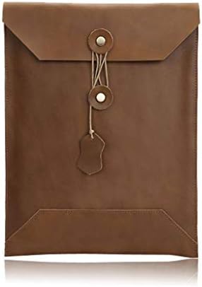 CLGTY Vintage leather computer bag Mac Pro/Air Notebook liner bag iPad Pro case-brown-12Inch