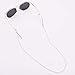 Kalevel Eyeglass Chain Holder Glasses Strap Beaded Sunglass Chain Women with Bonus 2pcs Anti Slip Eyewear Retainer (White)