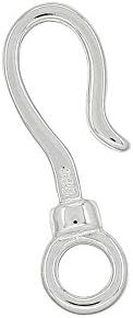Sterling Silver S Hook Fish Clasp 20mm, Bright Silver