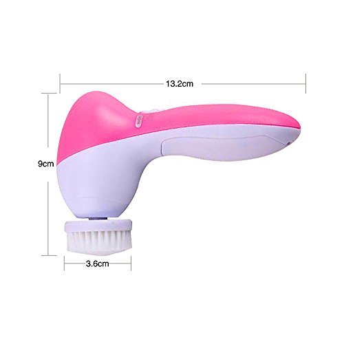 5 in 1 Multifunction Beauty Electric Facial Cleansing Brush Spa Kit Wash Mahine/Exfoliating Dead Skin Cells Cosmetic Sponge - Thumbnail 2