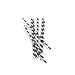 Kikkerland, Gray and White Biodegradable Paper Straws, Striped, Box of 144