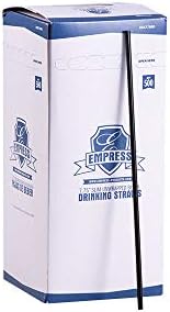 ECK775BK Empress Semi Slim Straw/Stirrer Unwrapped 7.75" Black, Boxed 10/500 cs