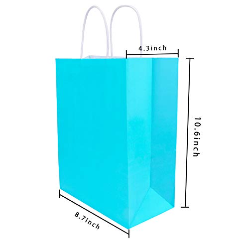 Livder 24 Pieces Gift Bag Kraft Paper Bags with Handle for Birthday, Wedding and Party Celebrations (Colorful)