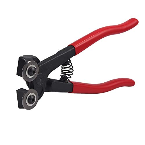 AUTOUTLET Glass & Ceramic Tile Nippers Cutter Pliers with 10 PCS 7inch Diamond Coated Handle Grinding Tool kits,Premium Carbide Cutting Wheels and Comfort Grip Handle