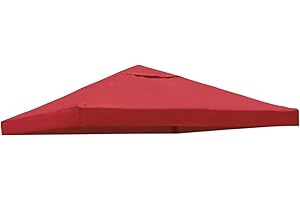 LooDro Canopy Replacement Top 10'X10' Gazebo Cover Replacement Top Polyester Cloth Single Tier Patio Grill Gazebo Pop Up Tent Roof Top Outdoor Tent Shelter with Air Vent for 10'X10'