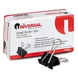Universal® Small Binder Clips, Steel Wire, 3/8
