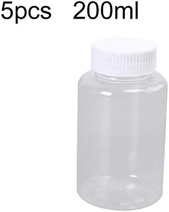Willowswayw 5Pcs 200ml Portable Refillable Bottle Liquid Pill Drug Storage Container