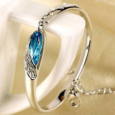 om jewells blue designer bracelet platinum plated crystal kada banglefor girls