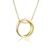 XZP Double Circles Pendant Necklace for Women Personalized Metal Circle Necklaces Gifts Jewelry 4 in 1