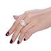 White Diamond Accent Dome Ring - Cluster Cubic Zirconia Paved Statement Wide Bands Size 5-11 (Rose Gold, 11.)