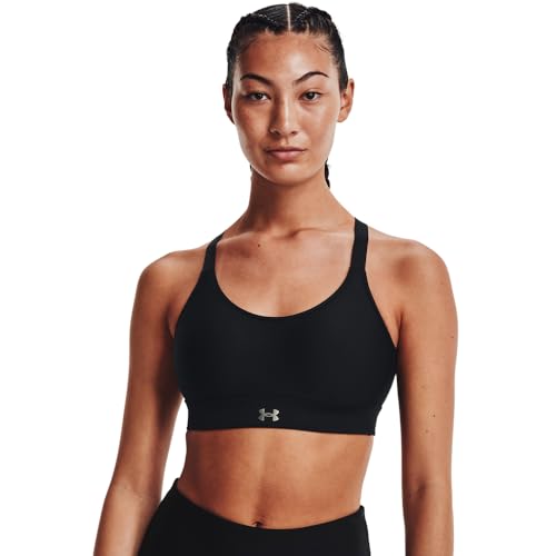 Under Armour Women's Continuum Mid Impact Sports Bra, (001) Black/Black/Metalli…