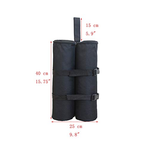 CACTIYE Canopy Weight Bags for Pop up Canopy Tent, Sand Bags Leg Weights for Instant Outdoor Sun Shelter Canopy Legs, 4-Pack (Bags Only, Sand Not Included) (4Cylinder, Black)