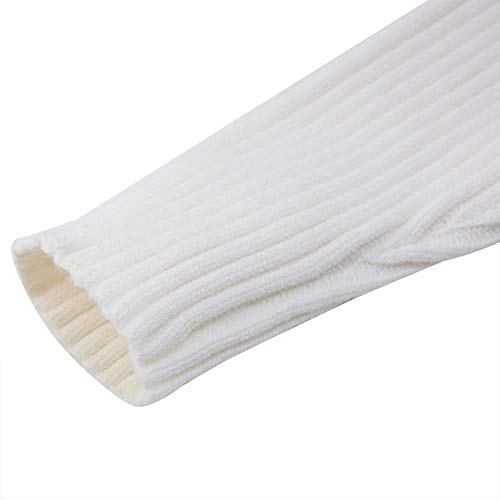 Mens Retro Turtleneck Jumper Sweater Casual Cable Knitted White High Roll Neck Basic Pullover L