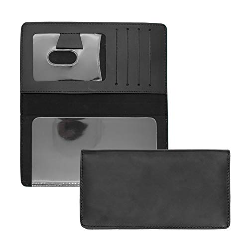 Black Smooth Leather Checkbook Cover for Top Tear Personal Checks