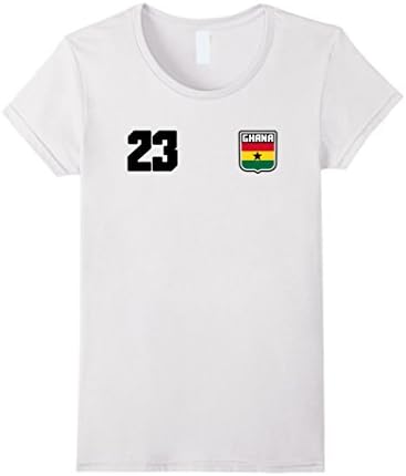 Womens GHANA T-shirt Ghanaian Tee Retro Soccer Football Futbol Small White