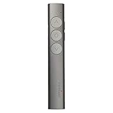 Wireless Presenter V9, 2.4GHz RF Up to 100 Ft Range Professional Presentation Remote Rechargeable, Universal Compatibility, Intuitive Touch-Keys for Slideshow Control with Red Laser Pointer (Grey)