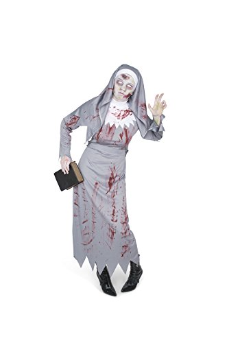 Karnival Women's Zombie Nun Costume Set-Perfect for Halloween, Costume Party Accessory. Trick or Treating
