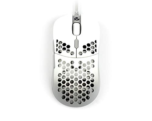 G-Wolves Hati HT-M 3360 Ultra Lightweight Honeycomb Shell Wired Gaming Mouse up to 12000 cpi - 6 Buttons - 2.18 oz (61g) (White)