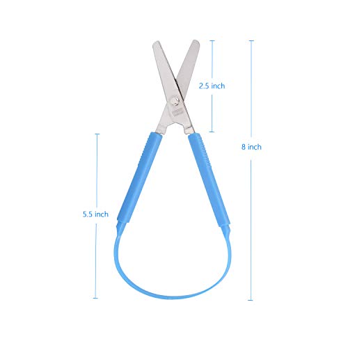 SolarMatrix 2-Pack Loop Scissors for Kids - Easy Grip, Easy Opening, Adapted Scissors for Special Needs, Safety Blade, Round Tip, Recommended by Hundreds of Occupational Therapists [2019 Upgraded] - Thumbnail 2