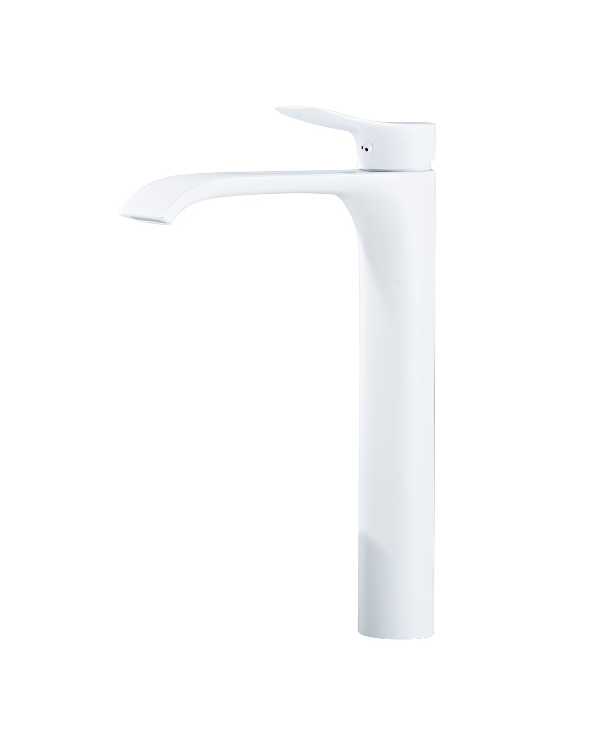 Tall Bathroom Sink Tap Waterfall Mono Basin Mixer Tap for Washbasin Bathroom, White, with Water Supply Hoses