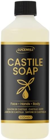 Lucemill Organic Castile Liquid Soap 500ml Pure Natural Gentle Body Shampoo
