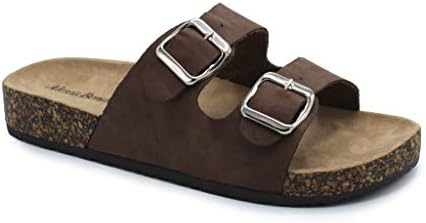 Alexis Bendel Women Double Buckle Straps Sandals Flip Flop Platform Footbed Sandals