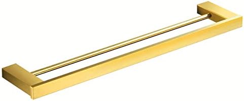 YUFER 24 Inch Double Towel Bar Brushed Gold Finish Towel Rack Stainless Steel Hardware Wall Mounted– Perfect Accessory Rack for Your Bathroom or Kitchen