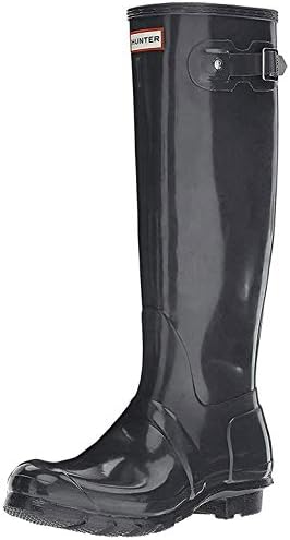 hunter original tall gloss rain boots black