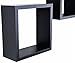 Ballucci Square Cube Floating Wall Shelf, Set of 3, Black