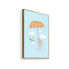 Framed Canvas Wall Art for Living Room, Bedroom Cartoon Bunny Canvas Prints for Home Decoration Ready to Hanging - 16x24 inches