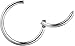 Forbidden Body Jewelry 316L Surgical Steel Hinged Seamless Nose Rings Hoop 16 gauge (16G), Diameter 12mm, Silver Tone.