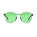 Steampunk Retro Gothic Vintage Colored Metal Round Circle Frame Sunglasses Colored Lens OWL (Transparent_Colorful_Green, PC Lens)