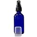 2 oz Empty Spray Bottle Cobalt Blue Boston Round Glass Bottle with White Atomizer - Perfect for Essential Oil Formulas,Aromatherapy and All Natural Cleaning Products (4 Pieces) (Black Atomizer)