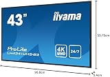 iiyama Prolite LH4341UHS-B2 108cm 4K UHD Digital Display Panel VGA HDMI USB view 17