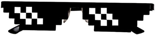Funny Glasses, Sunglasses Thug Life Glasses 8 Bit Pixel Deal With It Sunglasses Unisex Sunglasses Toy (B)