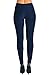 Leggings Mania Women's Solid Color Full Length High Waist Leggings, Navy Blue, One Size