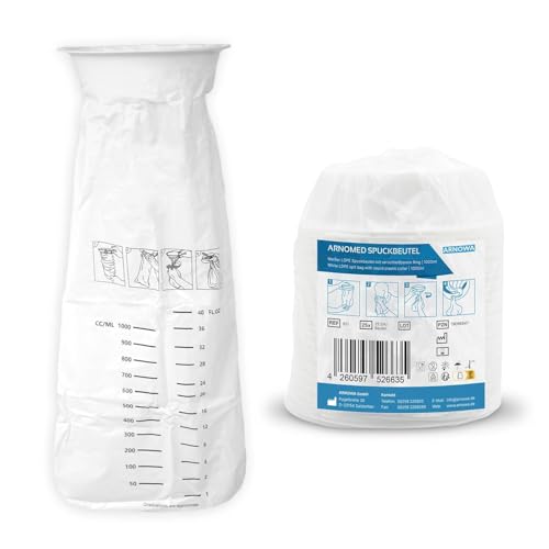 500x ARNOMED® Spuckbeutel mit Ring, LDPE Kotztüten mit Ring 2000ml